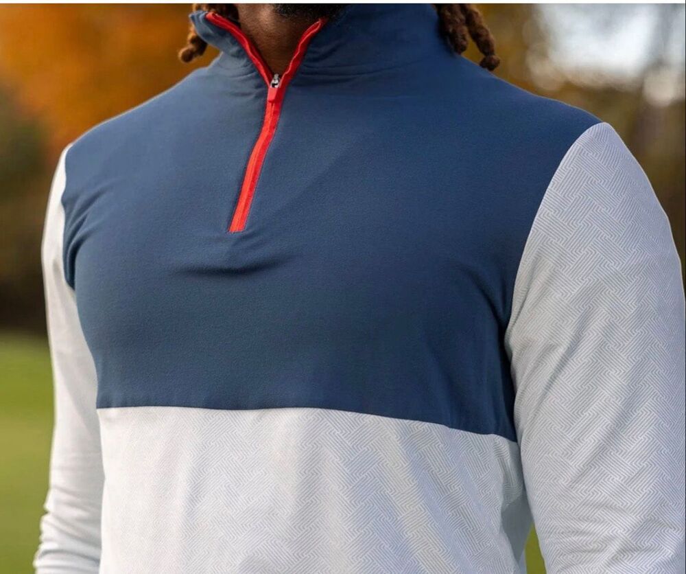 BREAKFAST BALLS “BROAD STRIPES" Quarter Zip Men’s Size Medium
